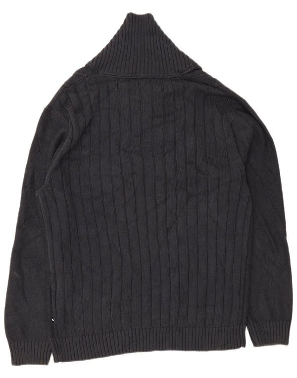 Maglione da uomo Nautica con collo a scialle XL in cotone blu navy