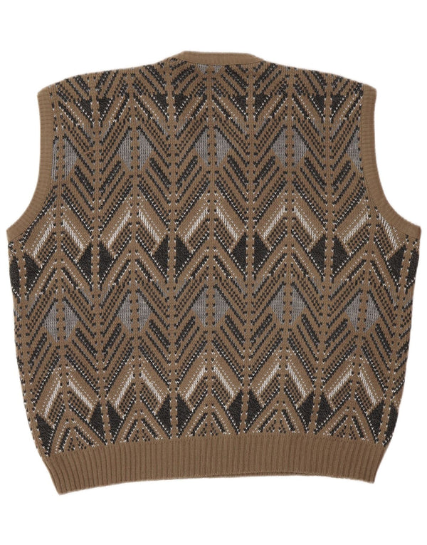 Canotta da uomo VINTAGE IT 52 Large Marrone Fair Isle