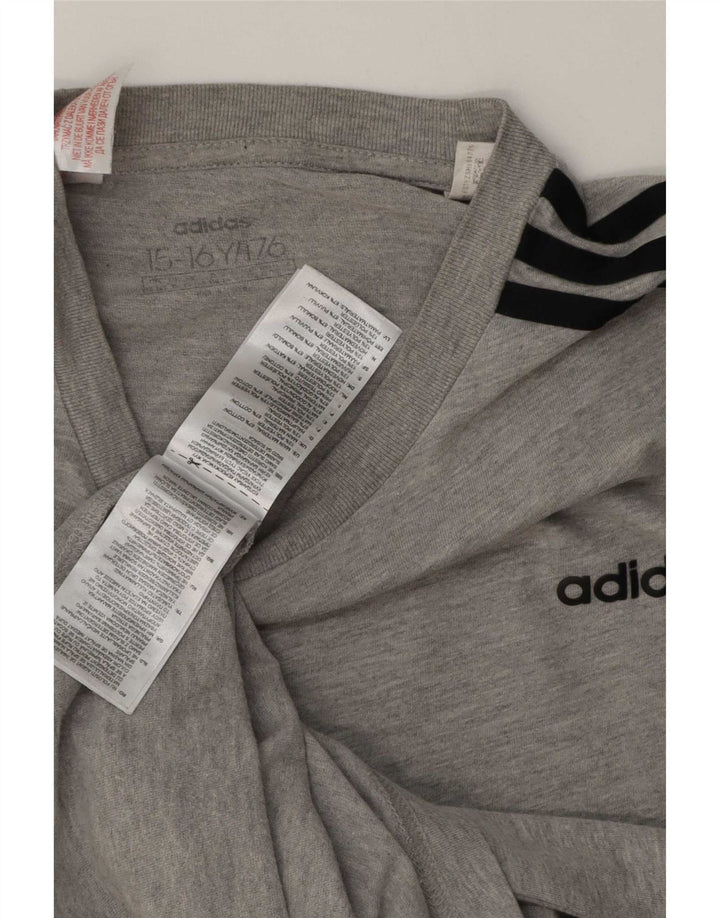 Maglietta Adidas Ragazzo Top 15-16 Anni Cotone Grigia