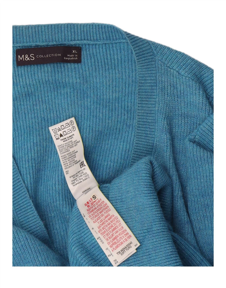 Maglione oversize con scollo a V da donna Marks & Spencer UK 18 XL Blu