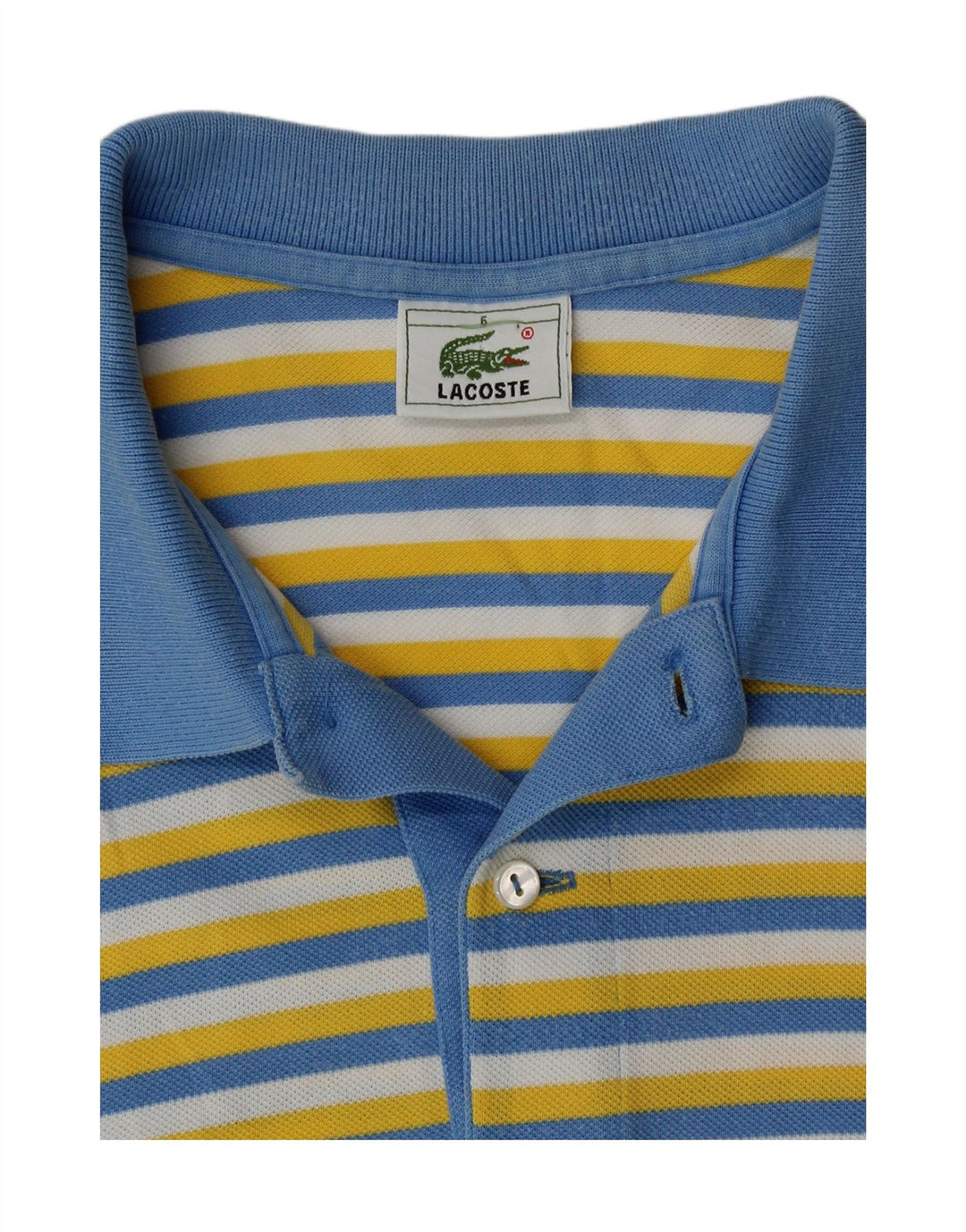 Polo da uomo Lacoste taglia 6 XL in cotone a righe multicolore
