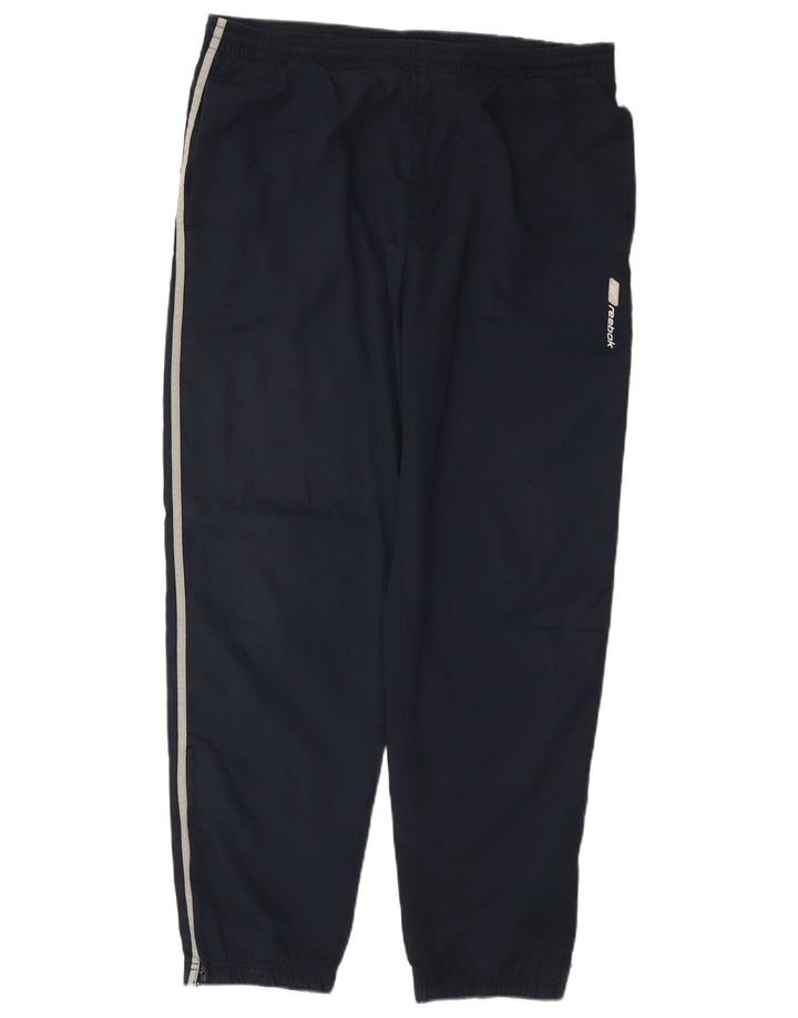 Pantaloni da tuta da uomo Reebok Small in poliestere blu navy