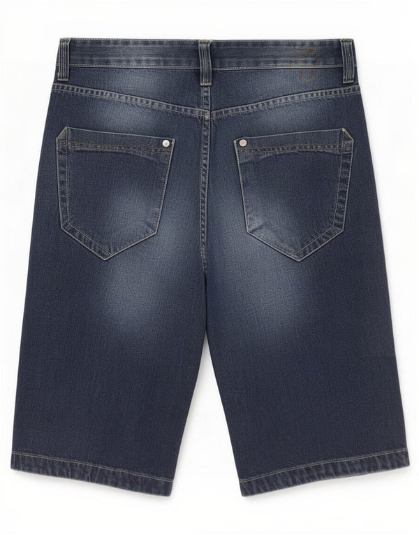 Pantaloncini di jeans da uomo Zara EU 42 Large W32 Blu navy