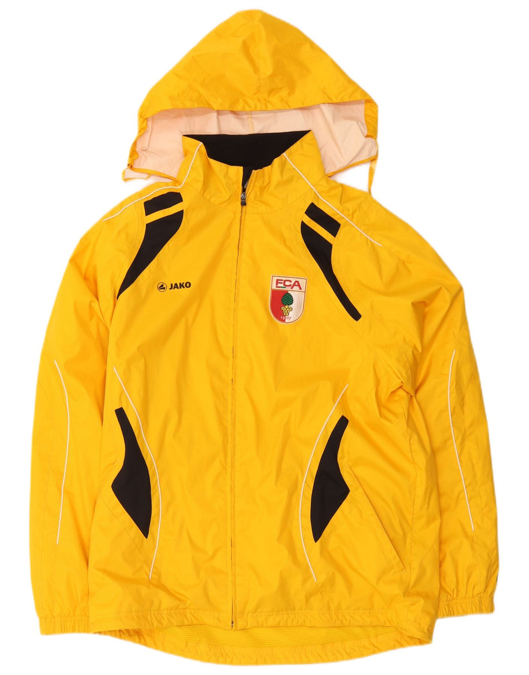 Jako Giacca antipioggia da uomo con cappuccio grafico UK 38 Medium Yellow Colourblock
