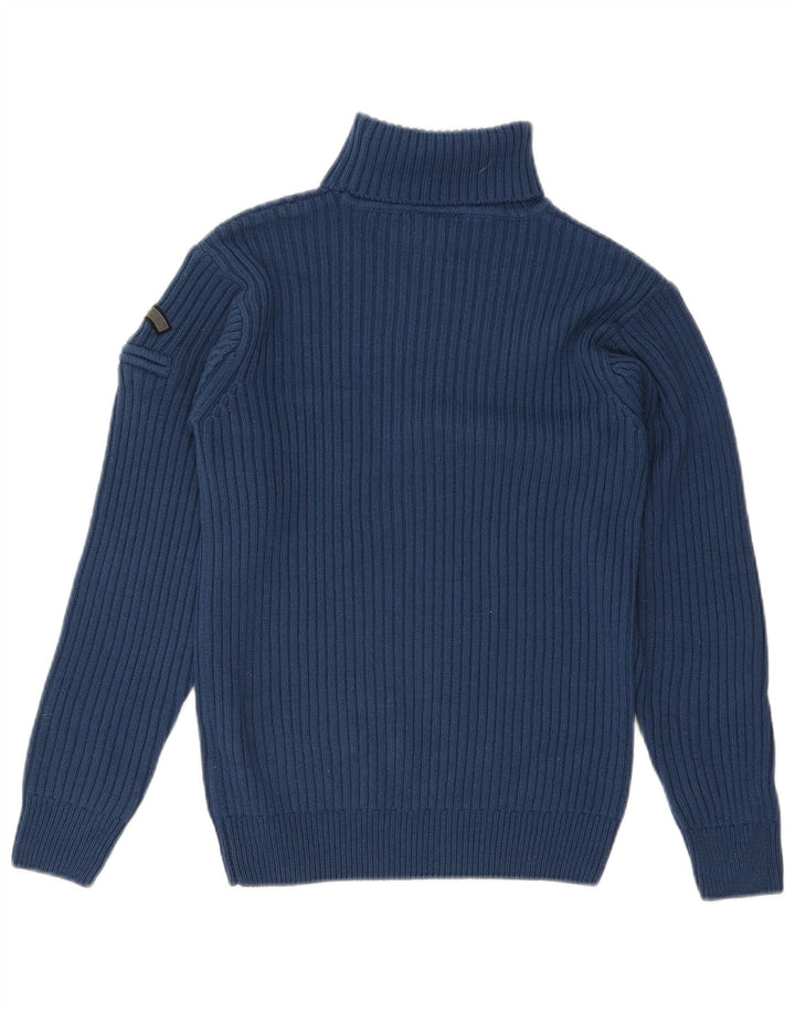 Maglione maglione a collo alto da donna Arizona UK 10 piccolo poliacrilico blu