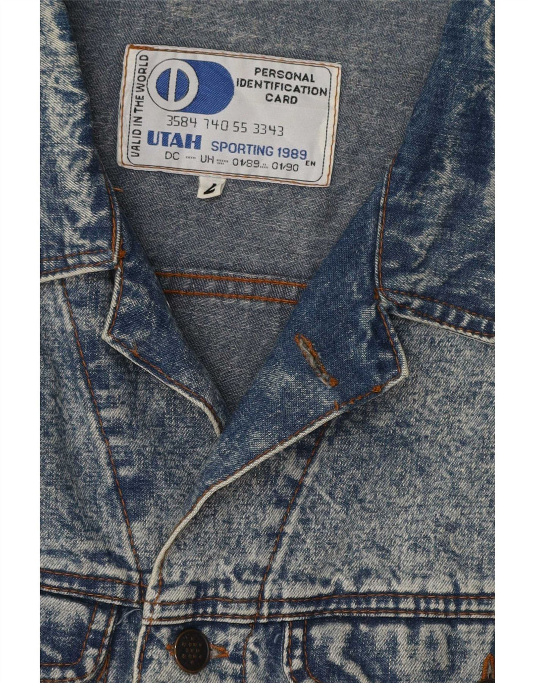 Giacca di jeans vintage da uomo UK 38 blu medio