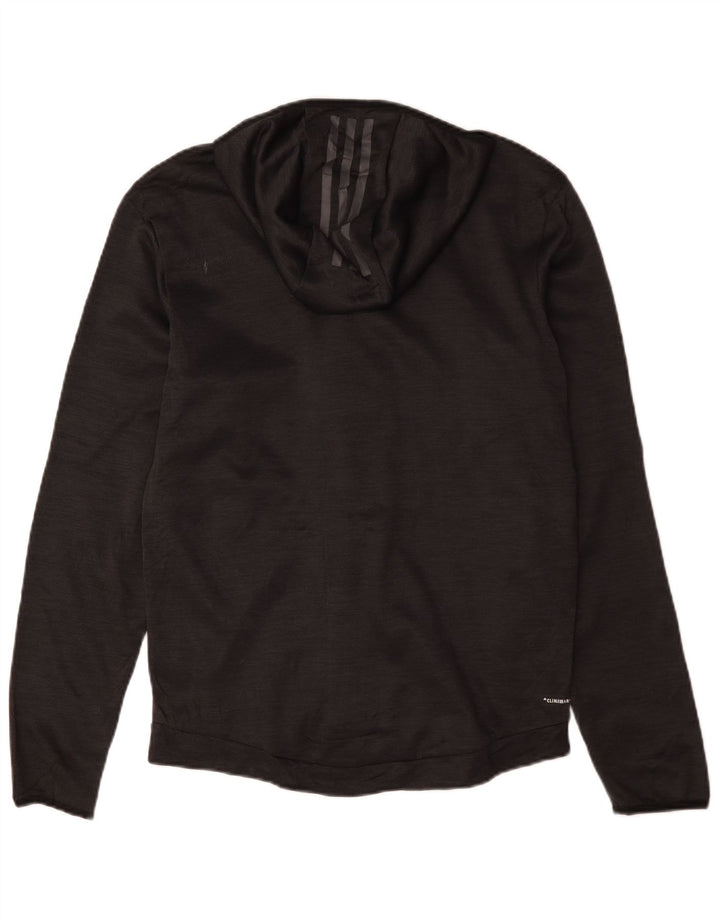 Giacca da ginnastica da uomo con cappuccio Adidas piccola in poliestere grigio
