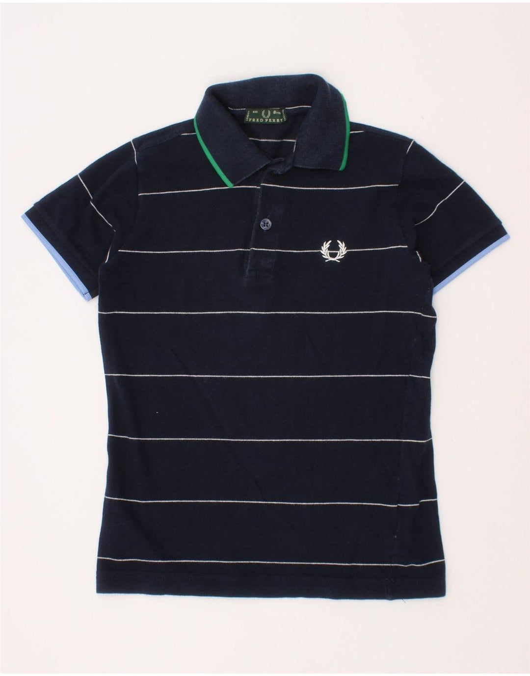 Polo Fred Perry da bambino, 7-8 anni, in cotone a righe blu navy