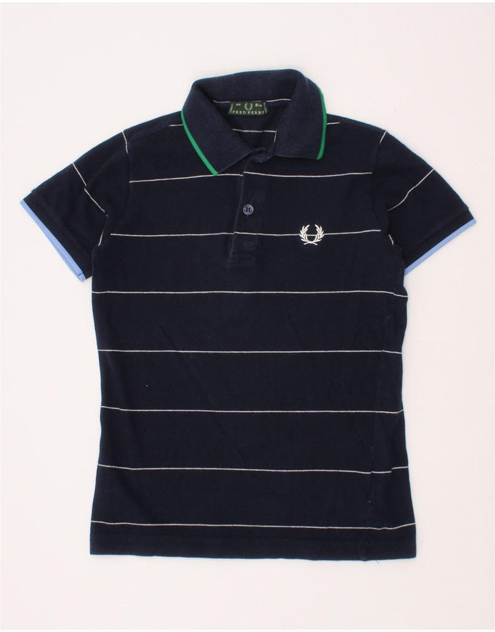 Polo Fred Perry da bambino, 7-8 anni, in cotone a righe blu navy
