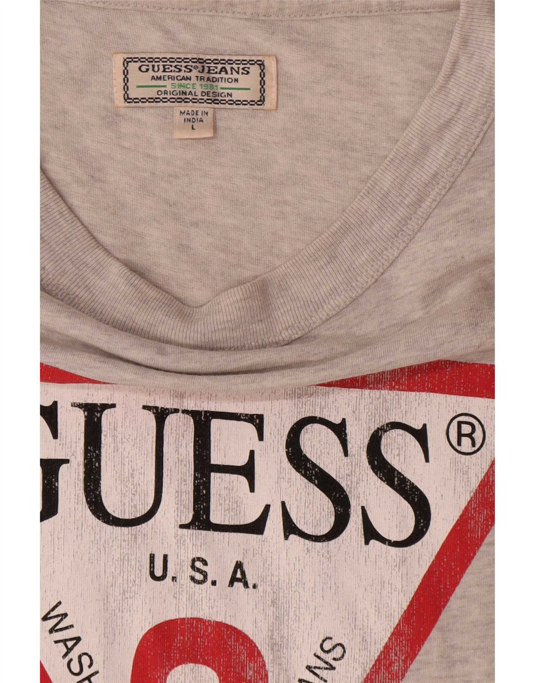 Guess T-shirt grafica da uomo Top grande in cotone chiazzato grigio