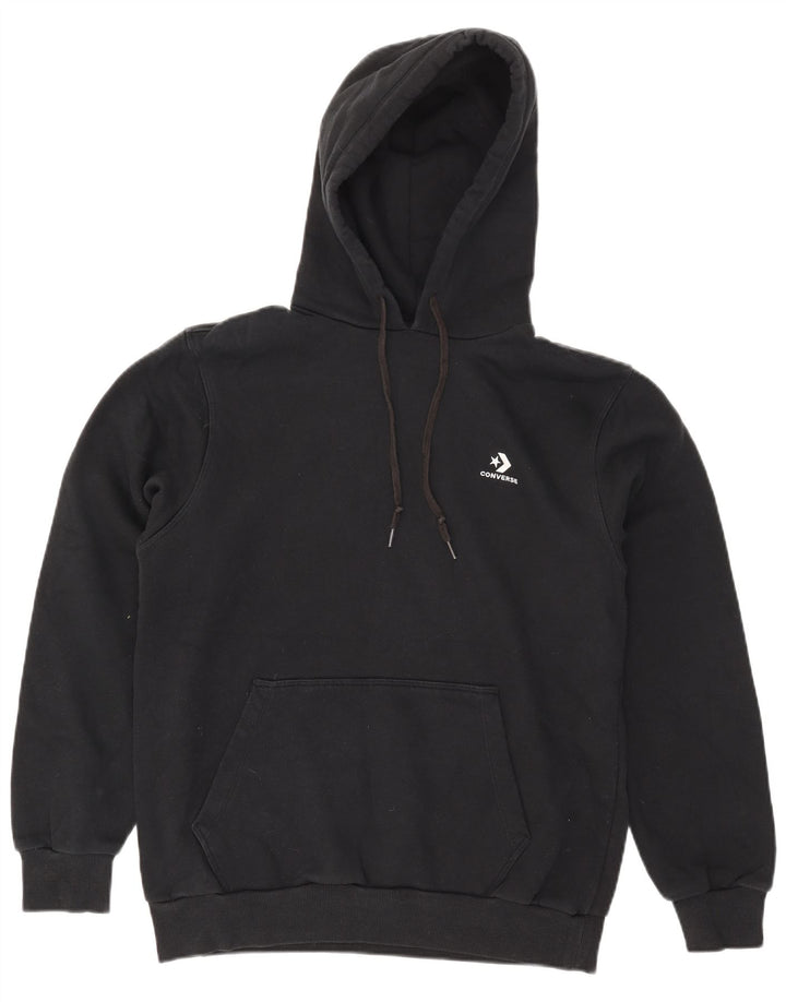 Felpa con cappuccio da uomo Converse grande in cotone nero