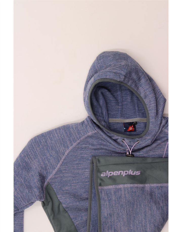 ALPENPLUS Womens Hoodie Jumper UK 18 XL Blue Flecked Polyester Vintage Alpenplus and Second-Hand Alpenplus from Messina Hembry 