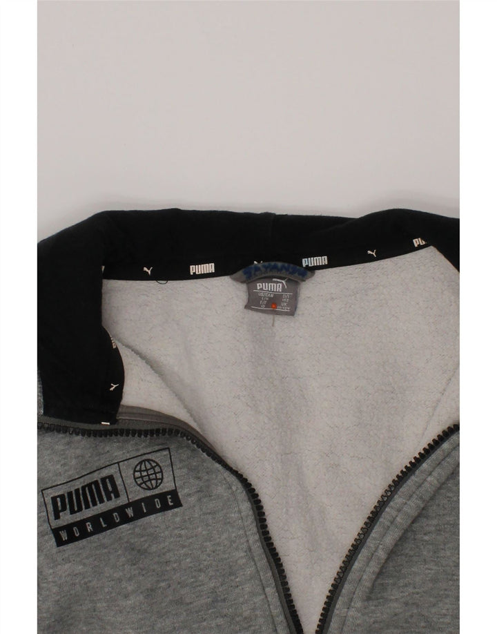 Felpa con cappuccio con zip grafica PUMA per ragazze 11-12 anni in cotone grigio