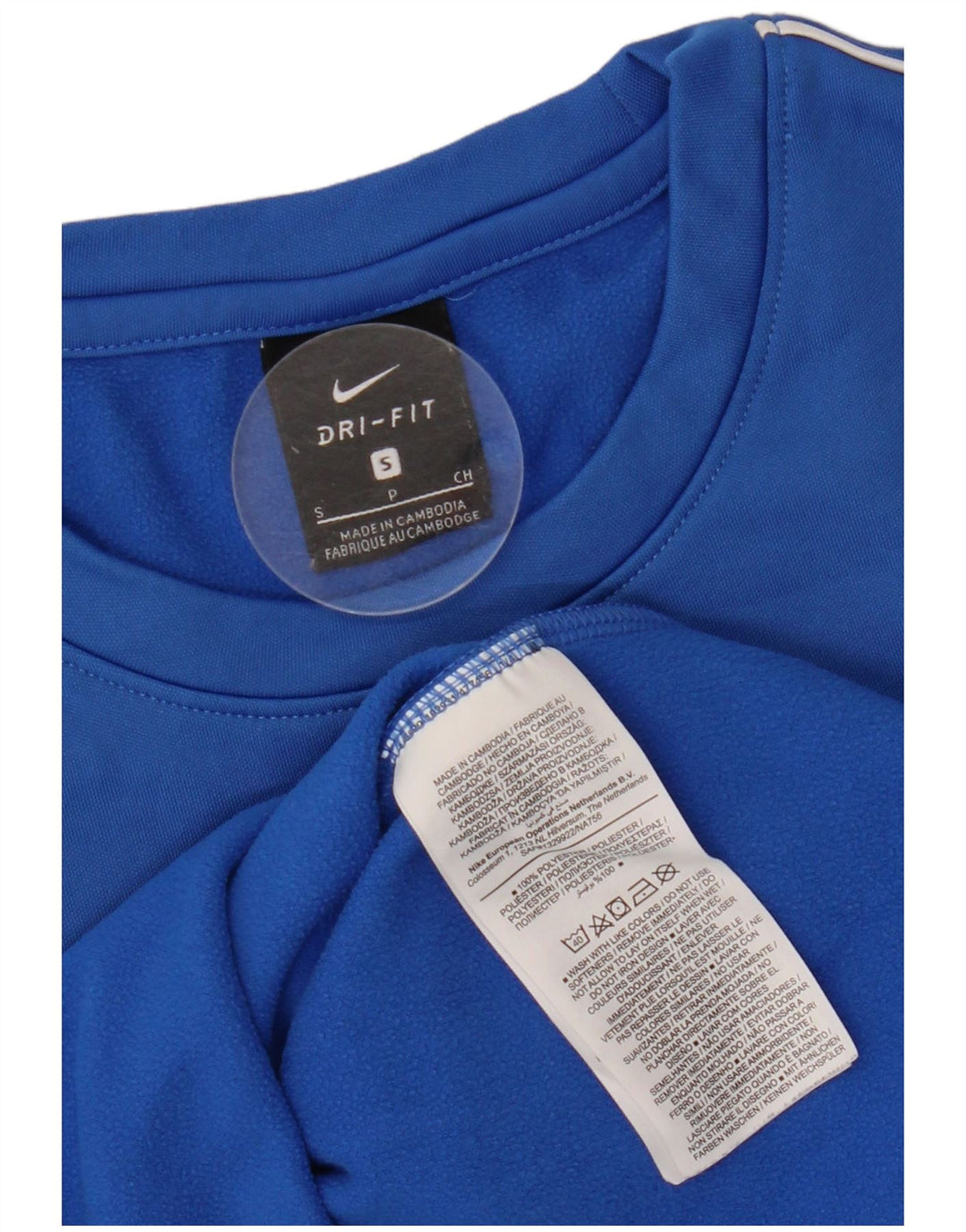 NIKE Top Dri Fit da uomo a maniche lunghe piccolo in poliestere blu