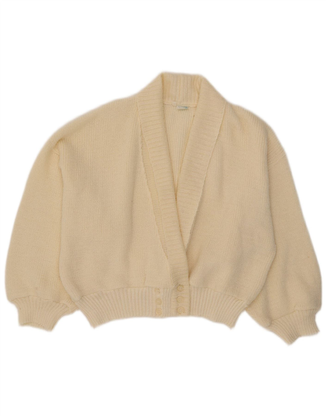 Maglione cardigan oversize da donna Creation IT 40 piccolo acrilico bianco sporco