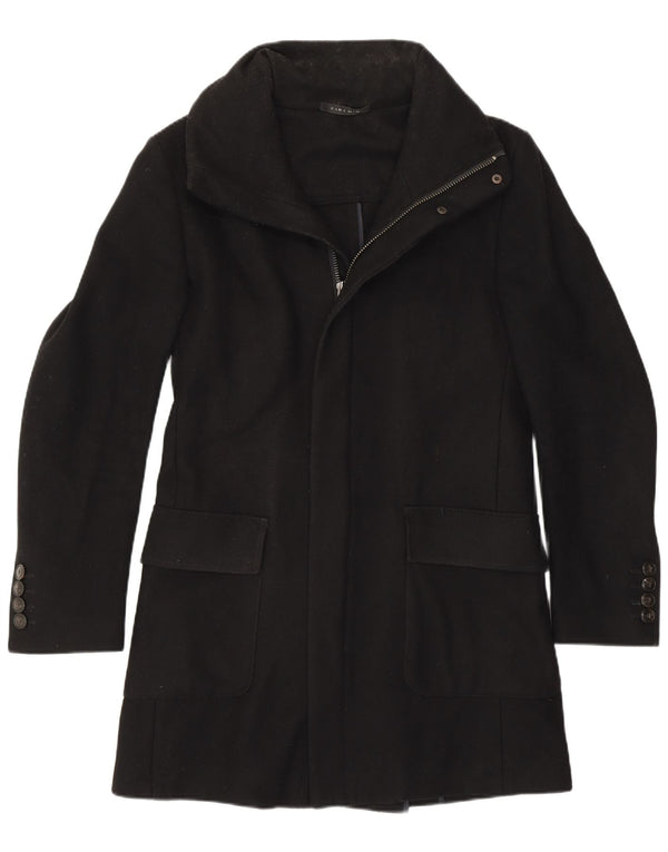 Cappotto da uomo Zara UK 36 piccolo in lana nera