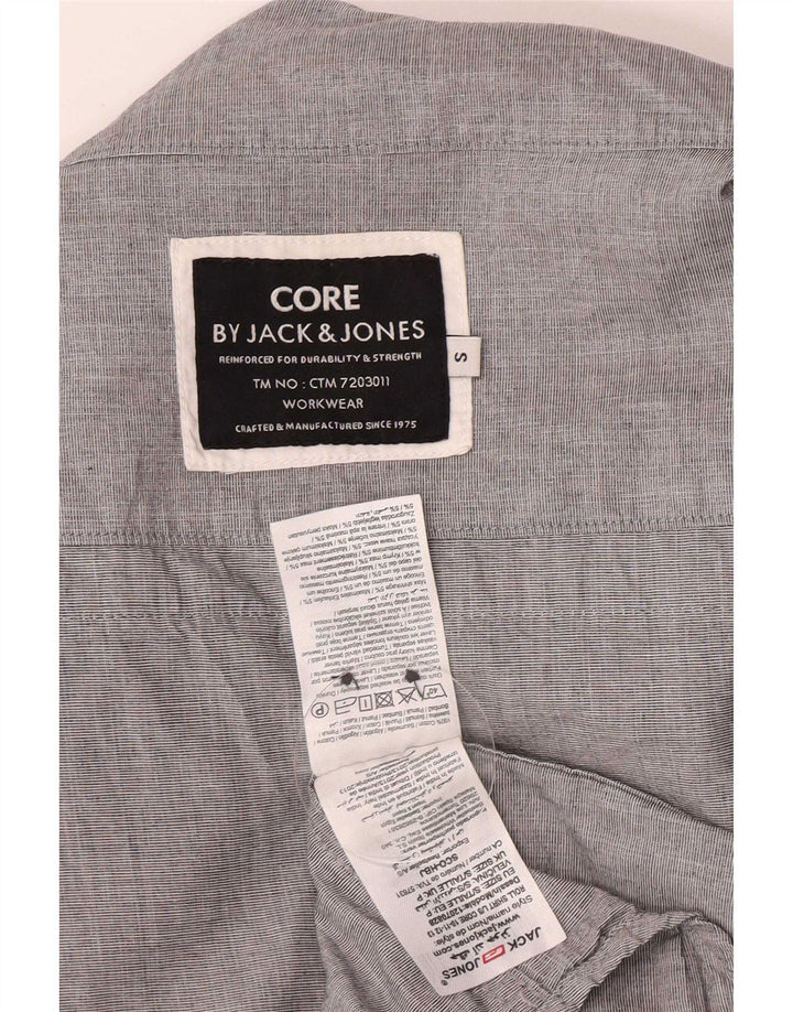 Camicia a collo alto da uomo Jack & Jones piccola in cotone grigio
