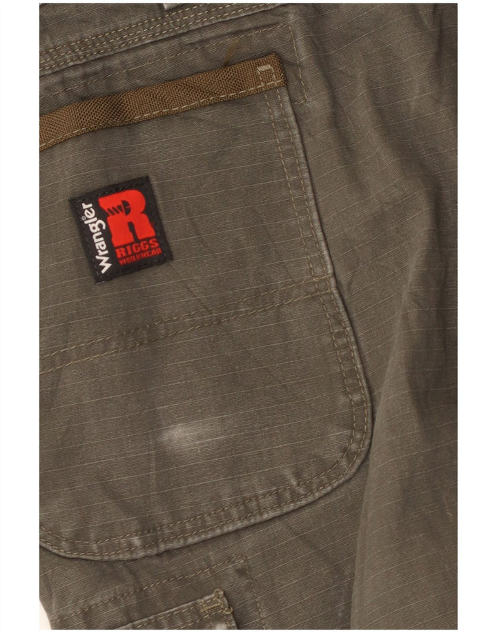 Pantaloni cargo dritti da uomo Wrangler W40 L26 cotone kaki