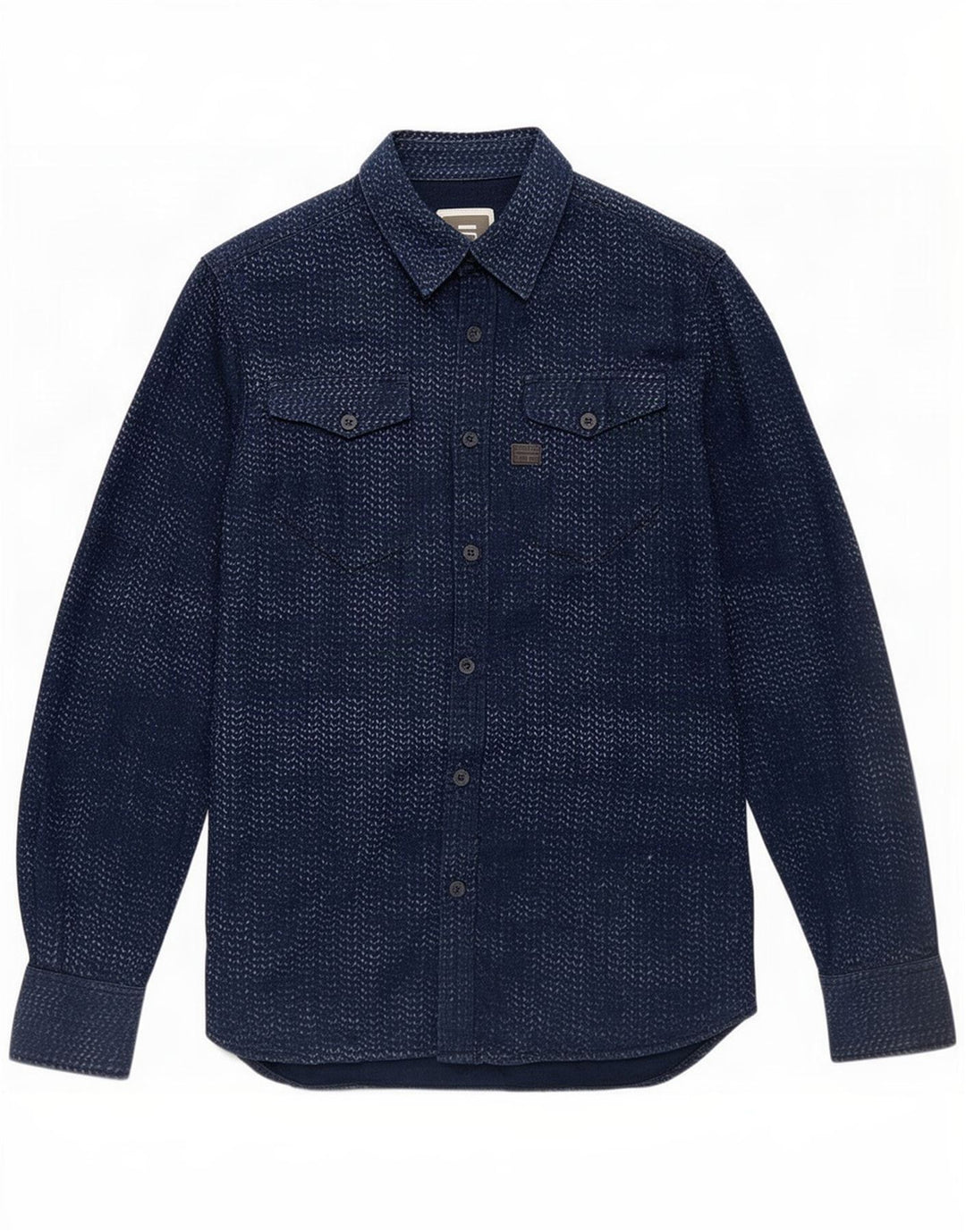 Camicia da uomo G-Star media in cotone Chevron blu navy