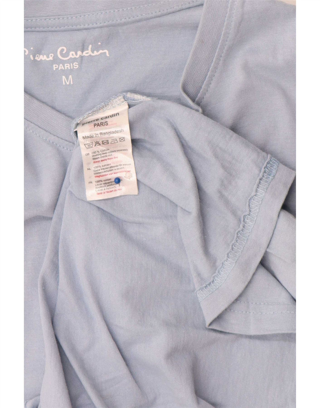 T-shirt da donna Pierre Cardin Top UK 14 cotone blu medio