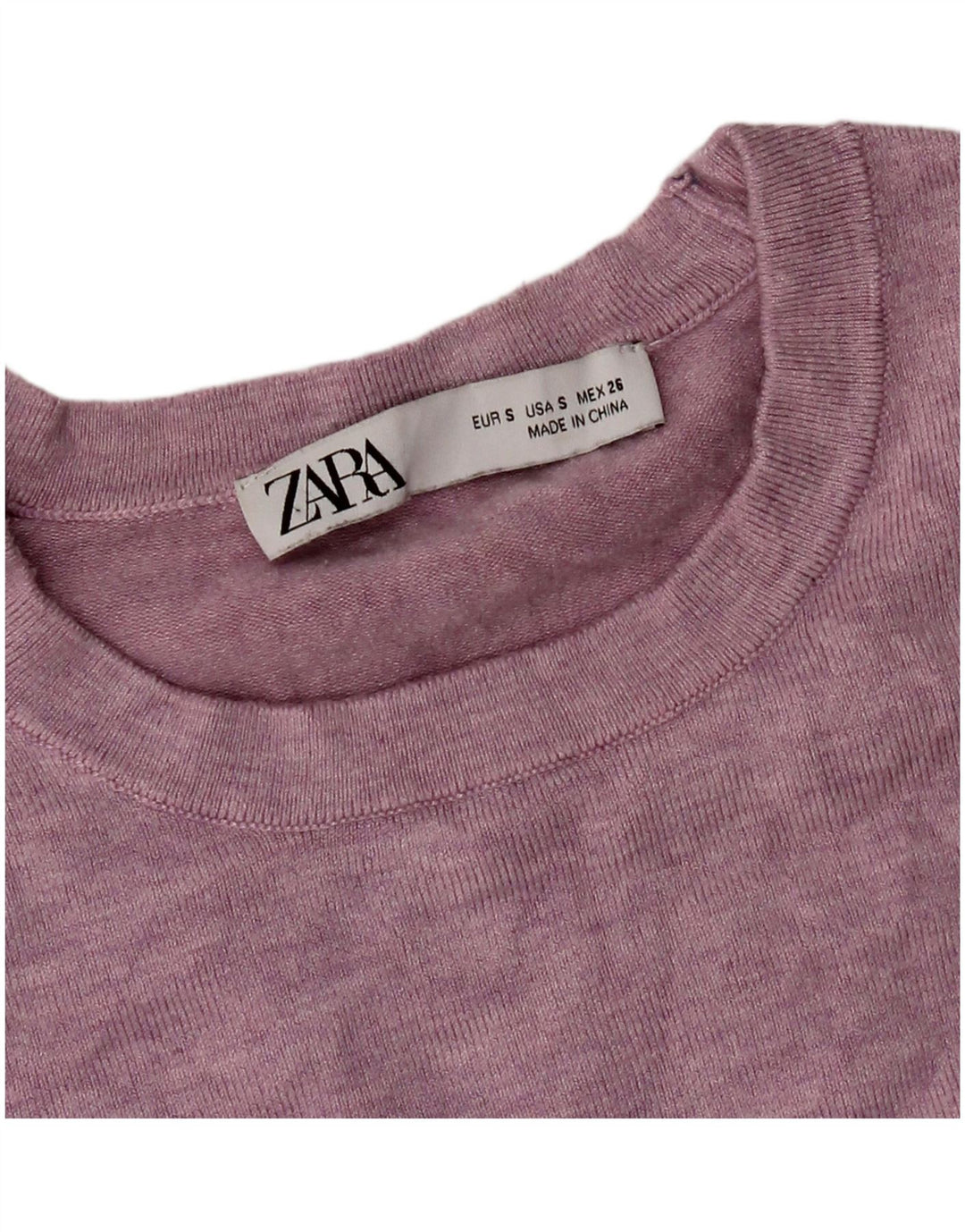 Maglione maglione girocollo da donna Zara UK 8 piccolo rosa
