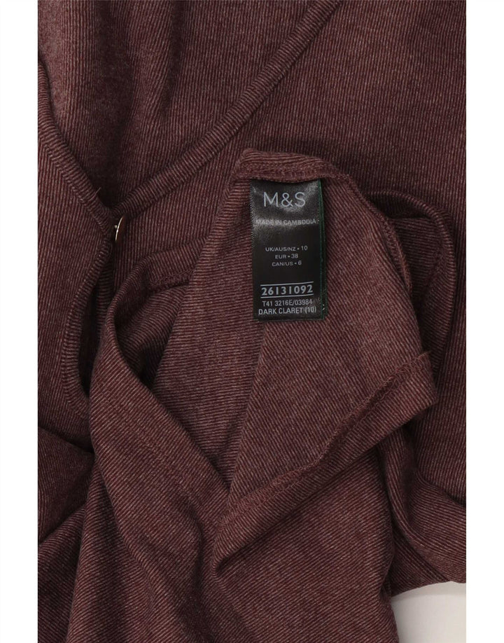 Marks & Spencer Top da donna a maniche lunghe UK 10 Small Viola Poliestere