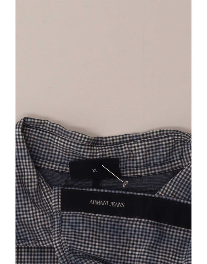 Camicia da uomo Armani Jeans XL a quadretti blu navy