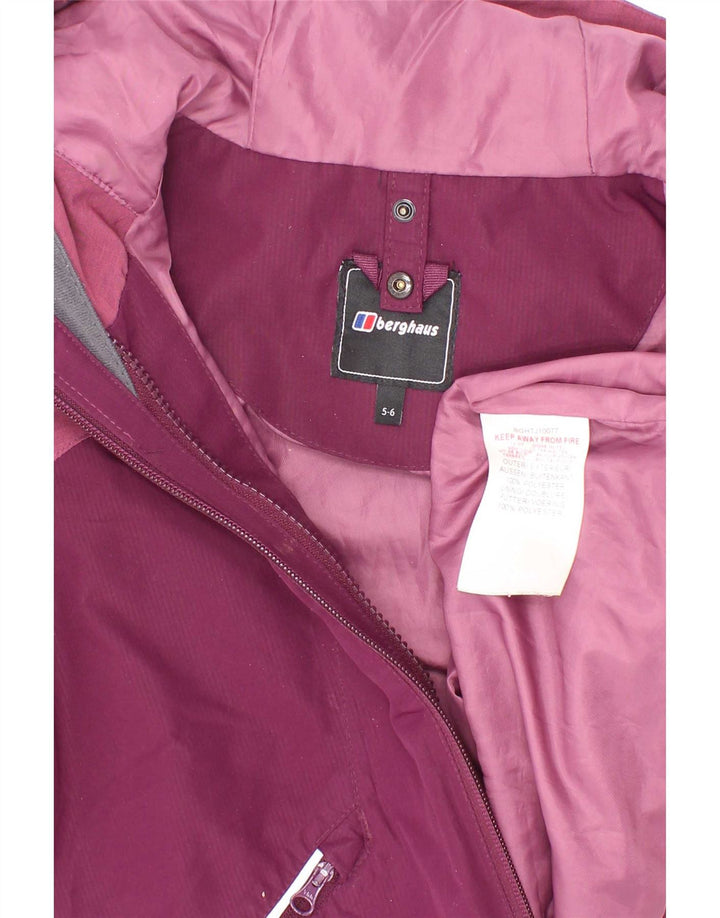 Giacca antipioggia con cappuccio per ragazze Berghaus 5-6 anni Poliestere color block marrone