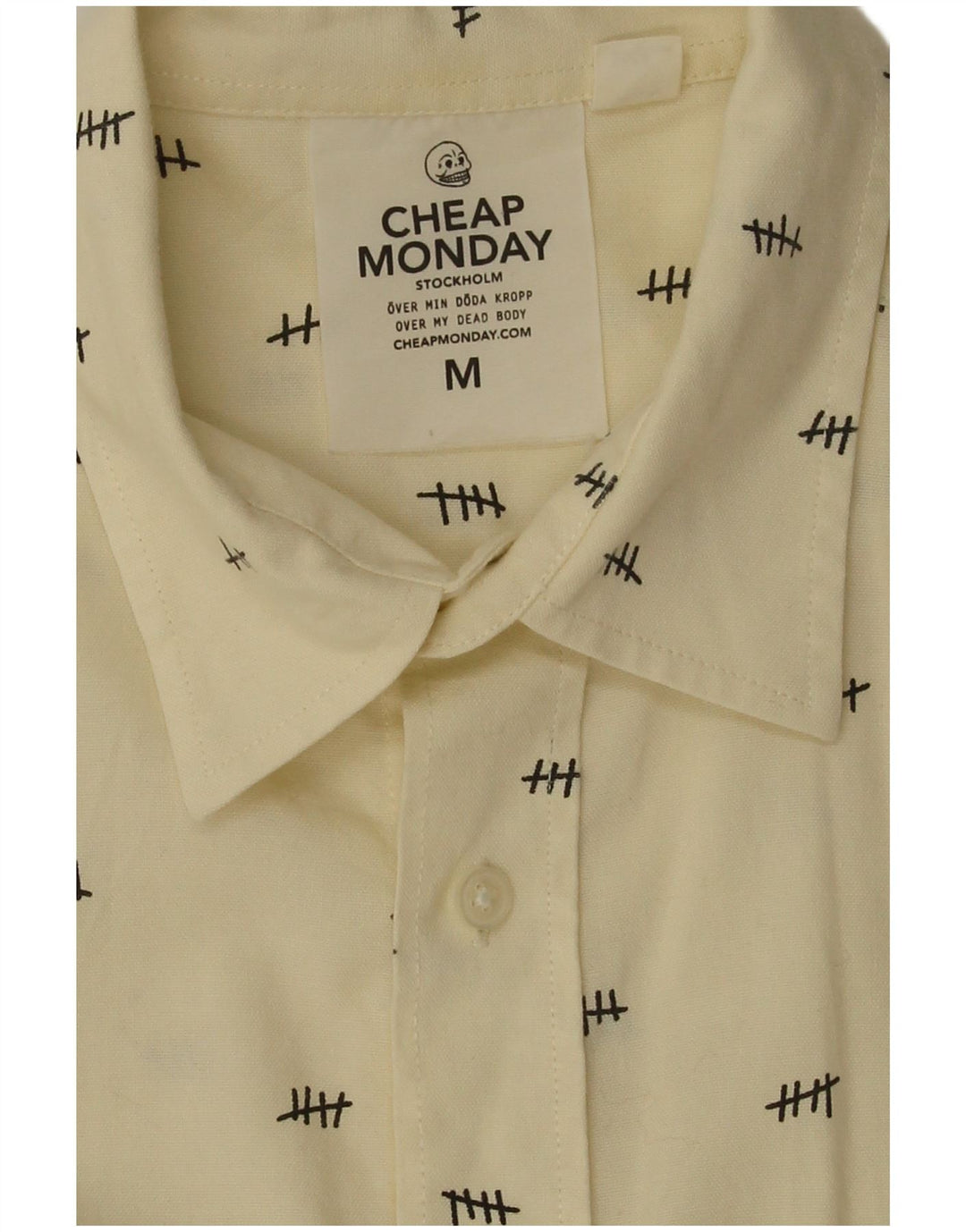 Camicia da uomo Cheap Monday in cotone bianco sporco medio