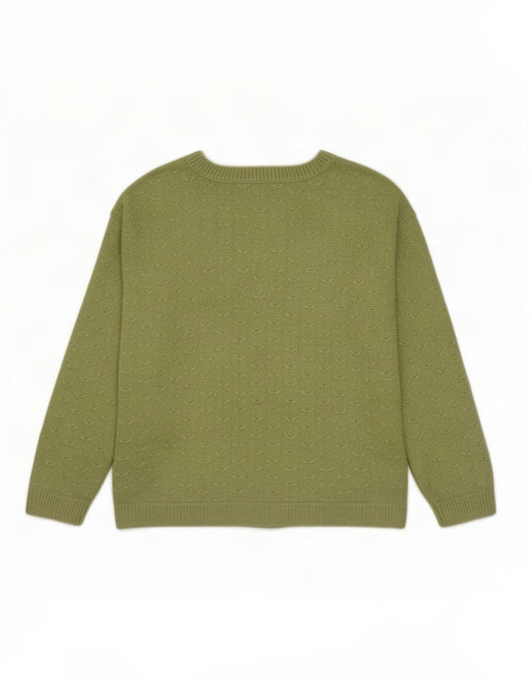Maglione maglione girocollo oversize da donna Fat Face UK 12 Verde medio