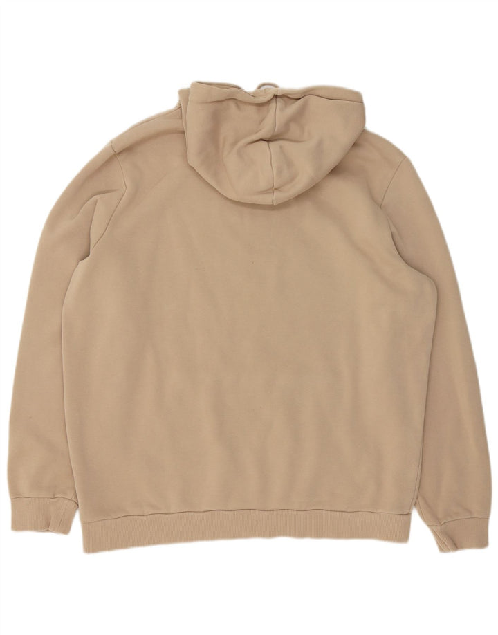 Felpa con cappuccio grafica da uomo Puma grande in cotone beige