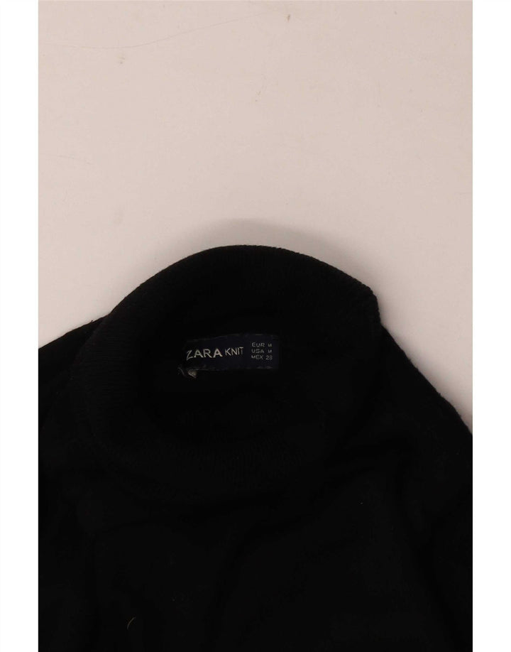 Maglione maglione collo alto da donna Zara UK 14 medio nero