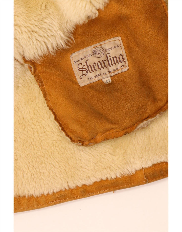 Giacca in shearling oversize da donna vintage IT 42 Shearling marrone medio