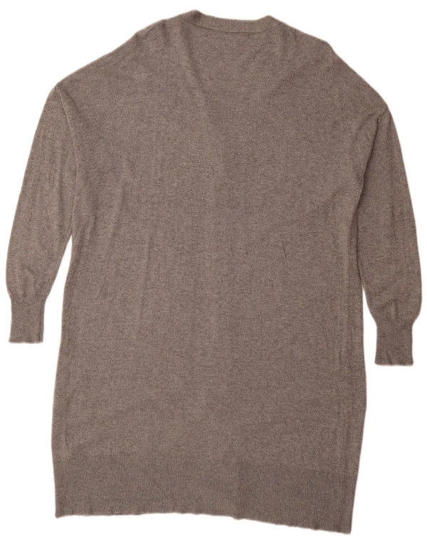 Maglione cardigan oversize lungo da donna Zara UK 14 Grigio medio chiazzato
