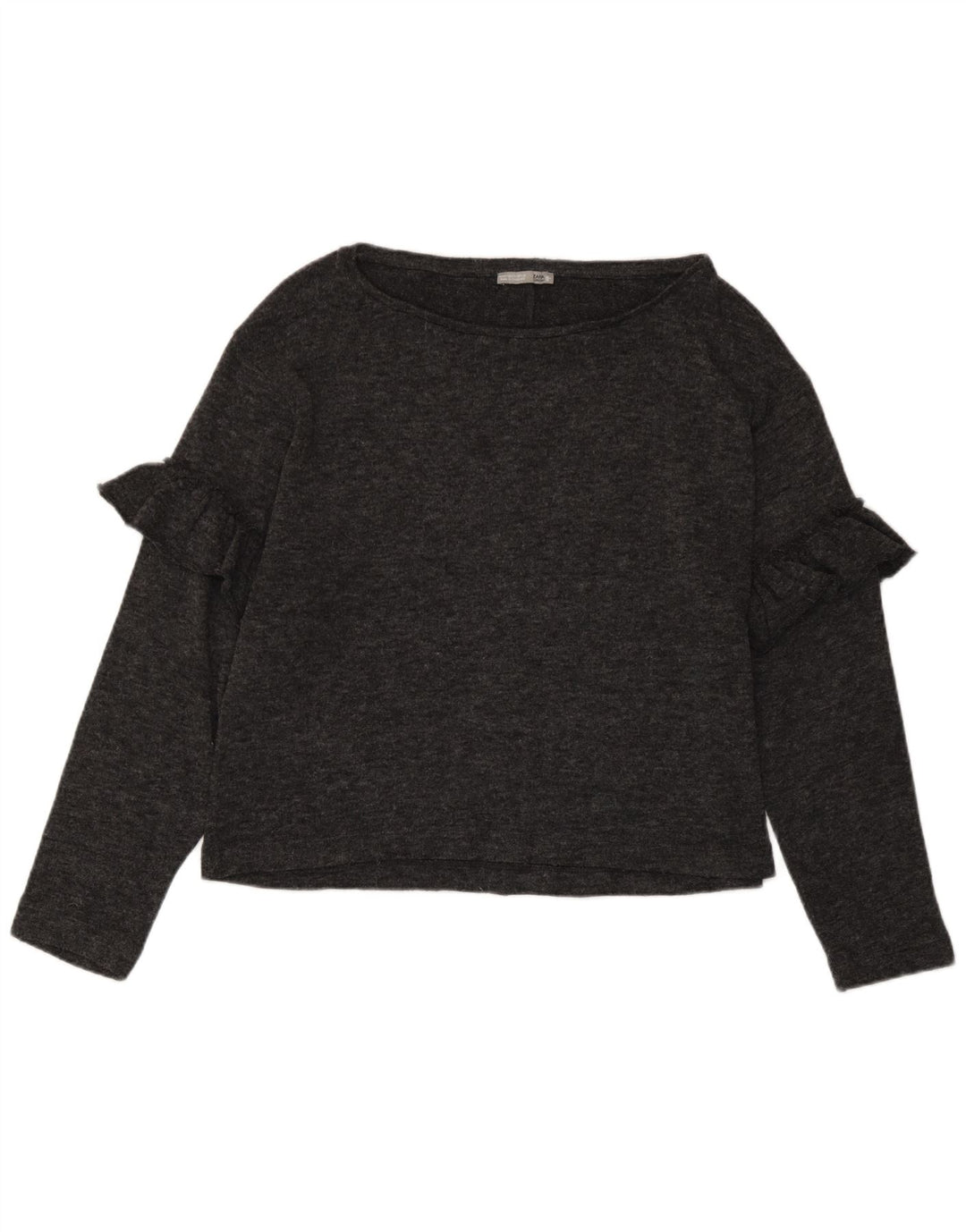 Top Zara da donna a maniche lunghe UK 12 grigio medio chiazzato