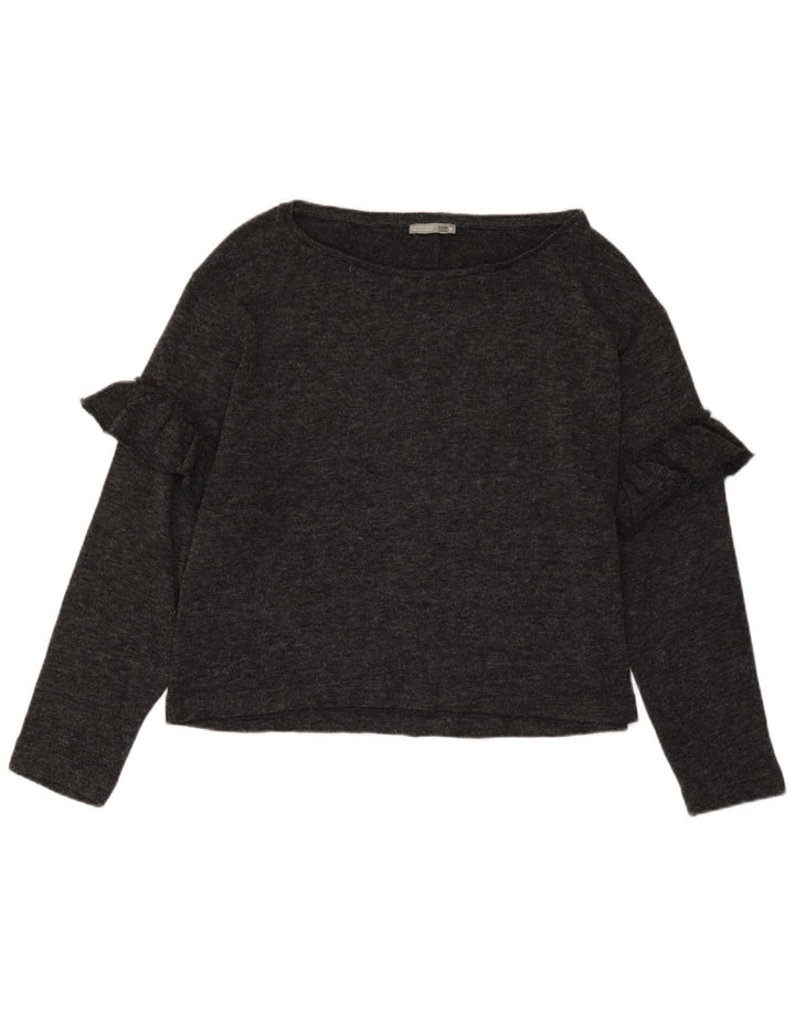 Top Zara da donna a maniche lunghe UK 12 grigio medio chiazzato