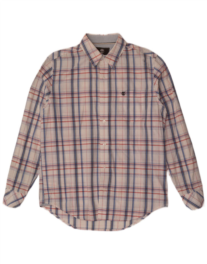Camicia Timberland da uomo vestibilità regolare in cotone a quadri bianco medio