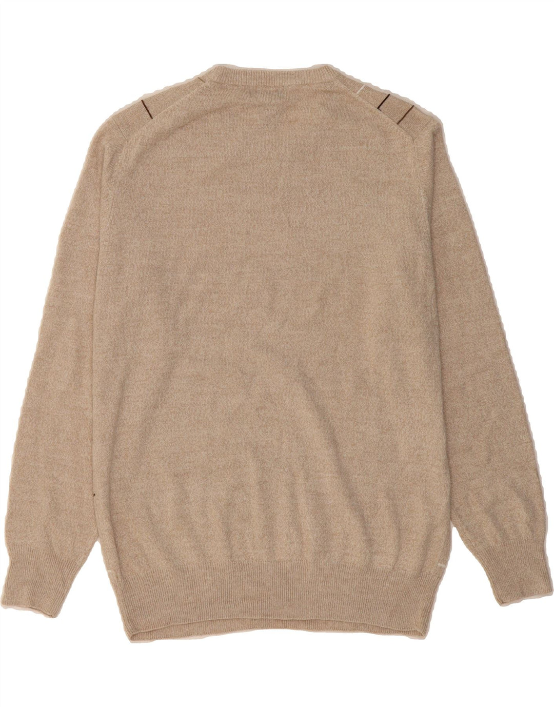 DOCKERS Mens Crew Neck Jumper Sweater Medium Beige Check Acrylic Vintage Dockers and Second-Hand Dockers from Messina Hembry 