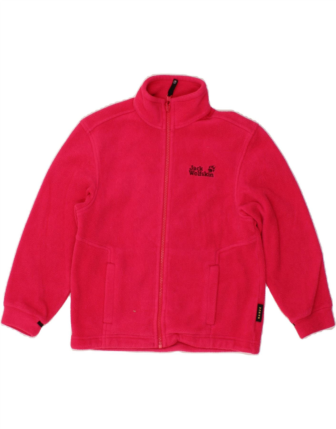 JACK WOLFSKIN Girls Graphic Fleece Jacket 9-10 Years Pink Polyester Vintage Jack Wolfskin and Second-Hand Jack Wolfskin from Messina Hembry 