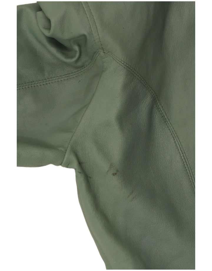 Giacca in pelle da donna BIKO EU 40 in pelle verde medio