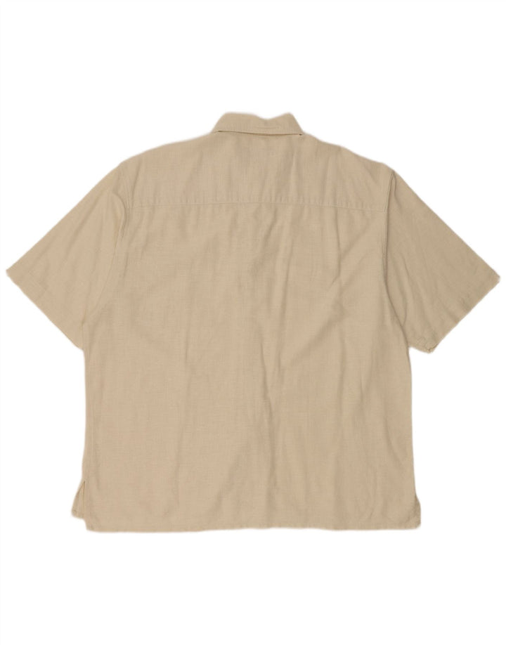 LERROS Mens Short Sleeve Shirt XL Beige Linen