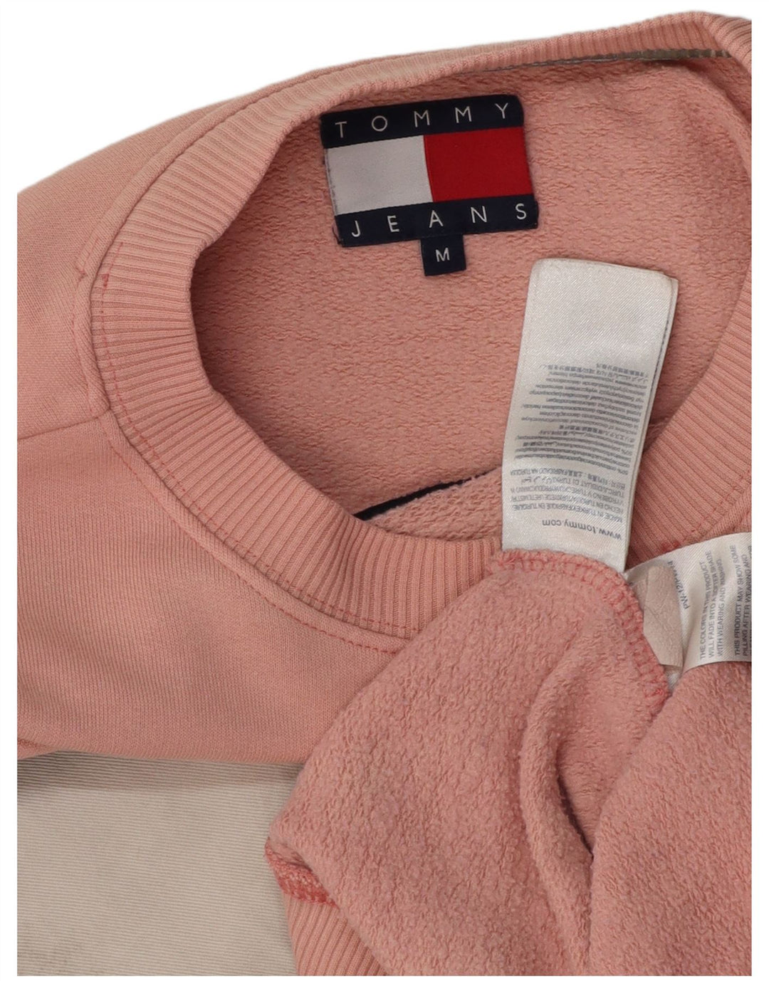 TOMMY HILFIGER Felpa con grafica da donna Maglione UK 14 Cotone rosa medio