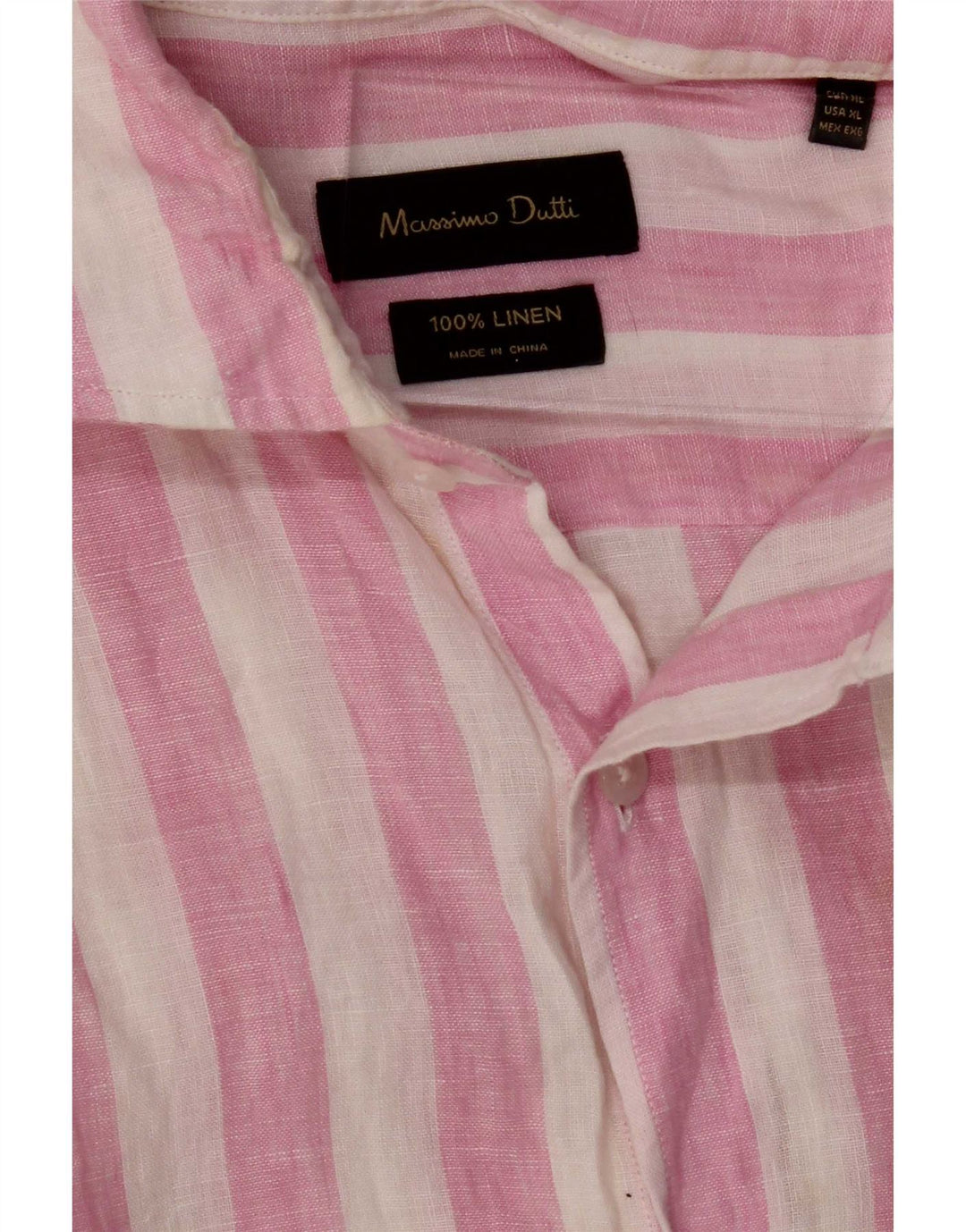 Camicia da uomo Massimo Dutti XL Lino a righe rosa