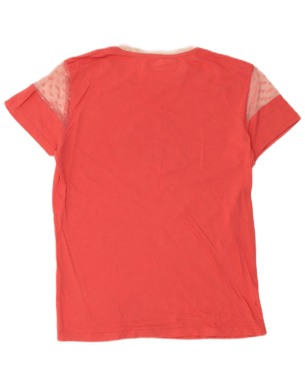 T-shirt grafica da donna Kappa Top UK 12 Medium Pink Colourblock
