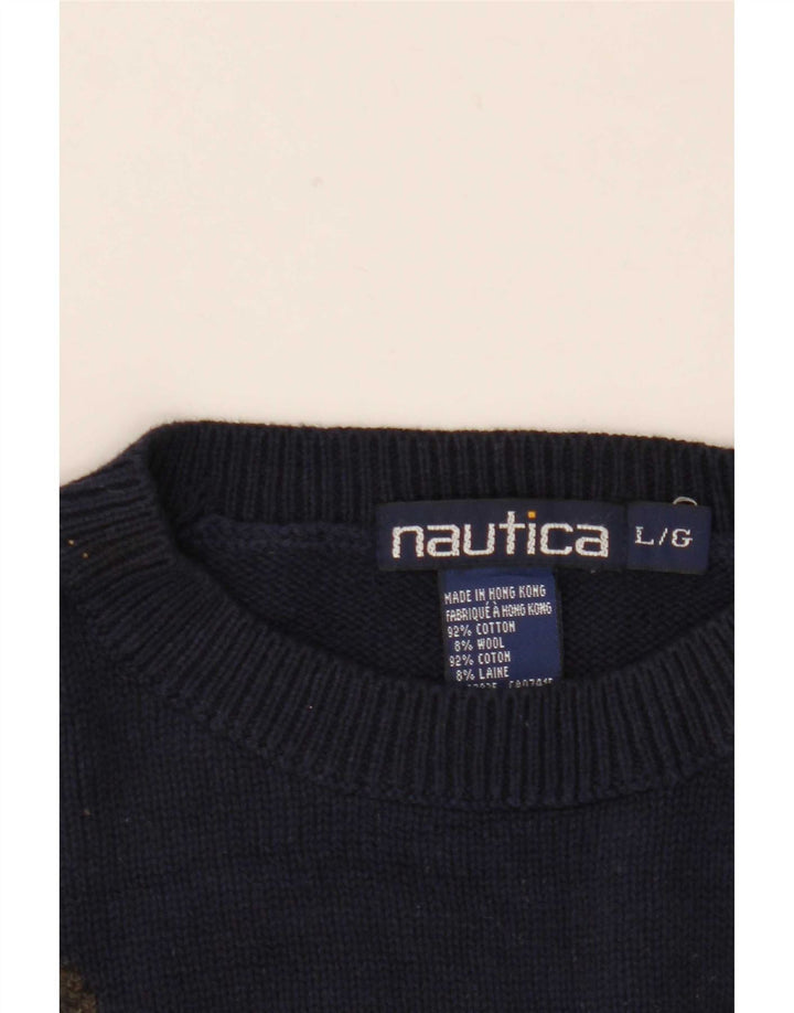 Maglione maglione girocollo da golf da uomo Nautica, grande, multicolore, color block