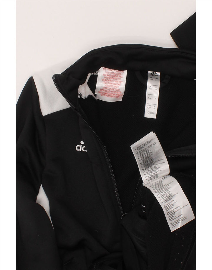 Giacca da tuta da ragazzo Adidas 7-8 anni in poliestere color block nero