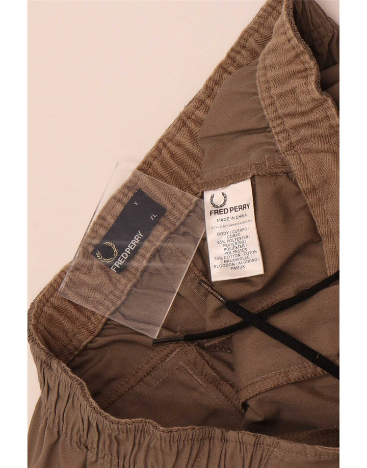 Pantaloncini cargo da ragazzo Fred Perry 15-16 anni XL W30 Poliestere marrone