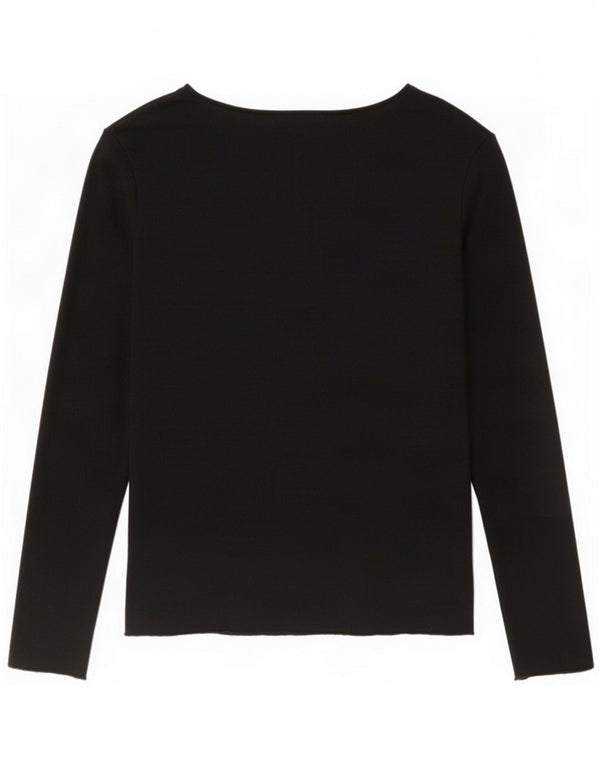 Zara Maglia a maniche lunghe da donna UK 10 Small Nero