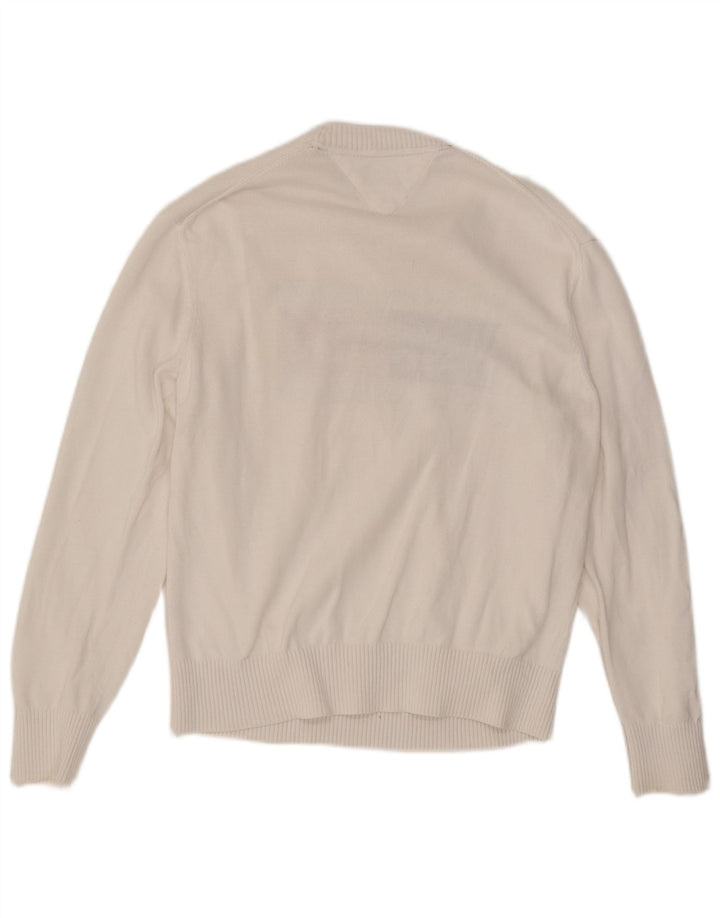 Maglione maglione girocollo con grafica da uomo Tommy Hilfiger piccolo cotone bianco