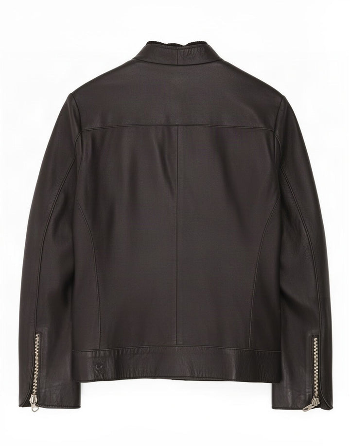 Giacca in pelle vintage da donna IT 44 media nera